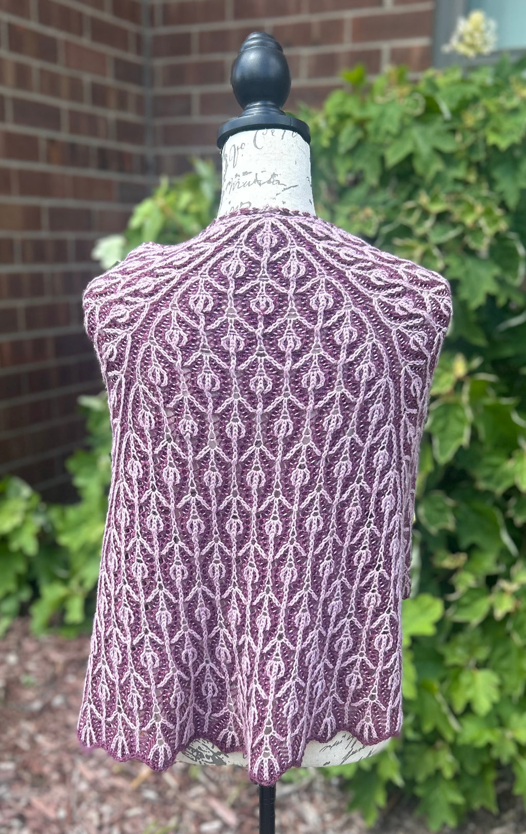 Lace Brioche Crescent Shawl