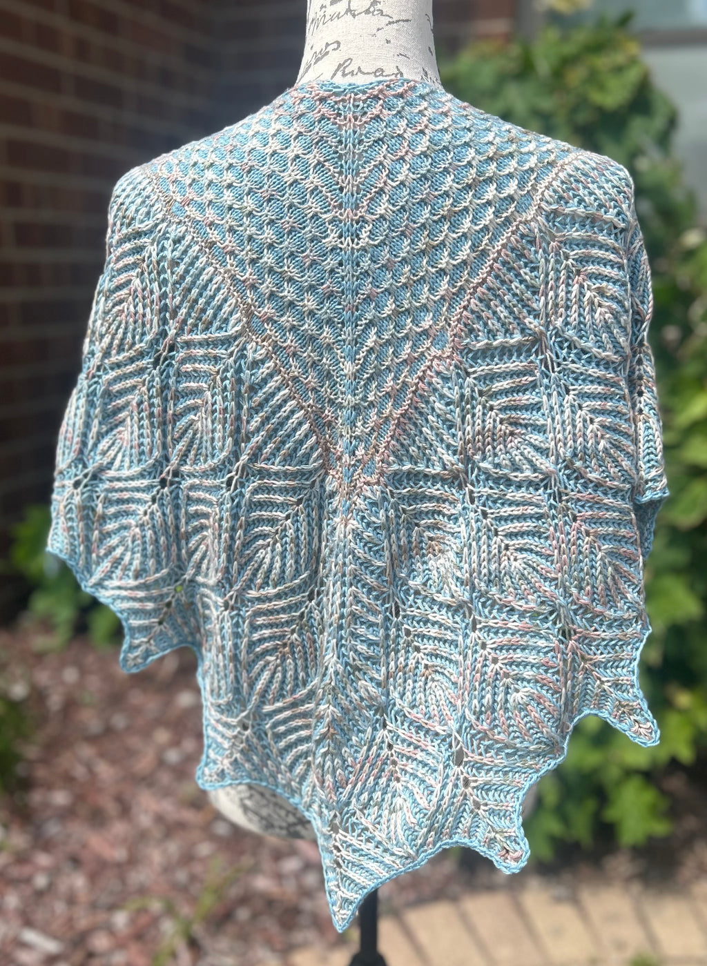 Hand Knit Lace Brioche Mosaic Shawlette