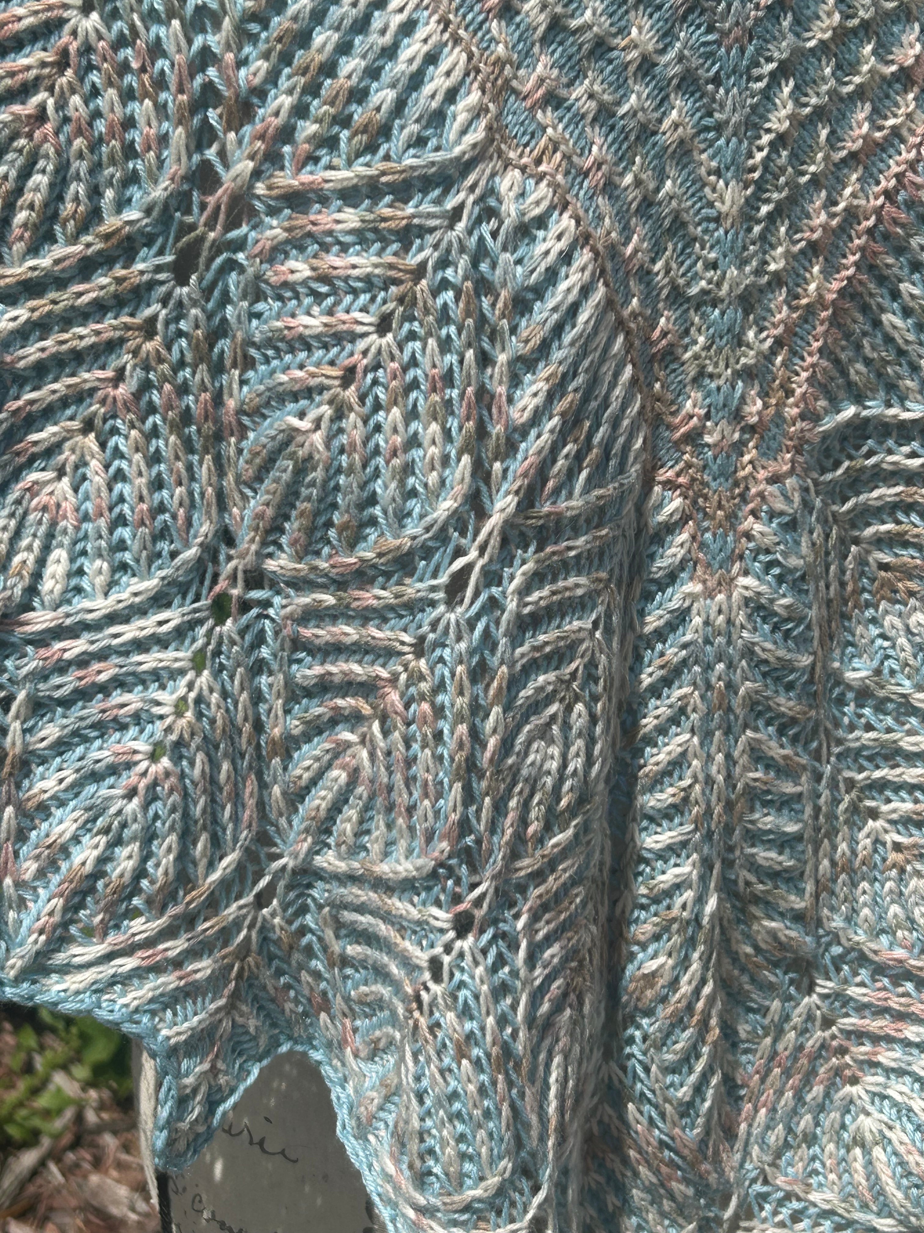 Hand Knit Lace Brioche Mosaic Shawlette